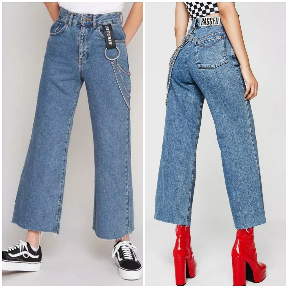 Ragged Priest Bitchin Skater Wide Leg Jeans 26 NEW